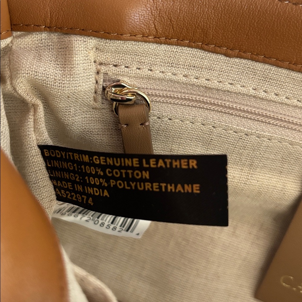 NWT Vince Camuto Genuine Leather Trey Crossbody Rustic Oak Purse $168 - Picture 7 of 13
